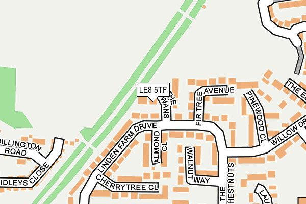 LE8 5TF map - OS OpenMap – Local (Ordnance Survey)