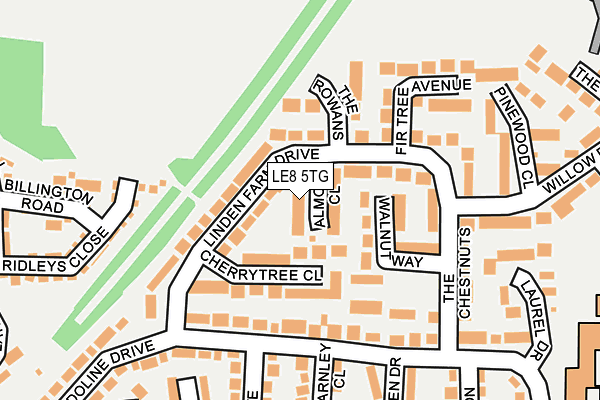 LE8 5TG map - OS OpenMap – Local (Ordnance Survey)