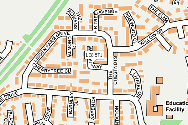 LE8 5TJ map - OS OpenMap – Local (Ordnance Survey)