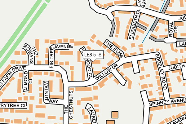 LE8 5TS map - OS OpenMap – Local (Ordnance Survey)