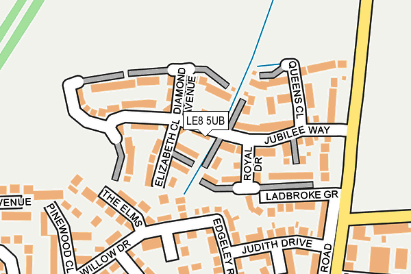 LE8 5UB map - OS OpenMap – Local (Ordnance Survey)