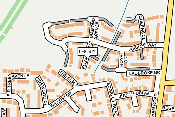 LE8 5UY map - OS OpenMap – Local (Ordnance Survey)