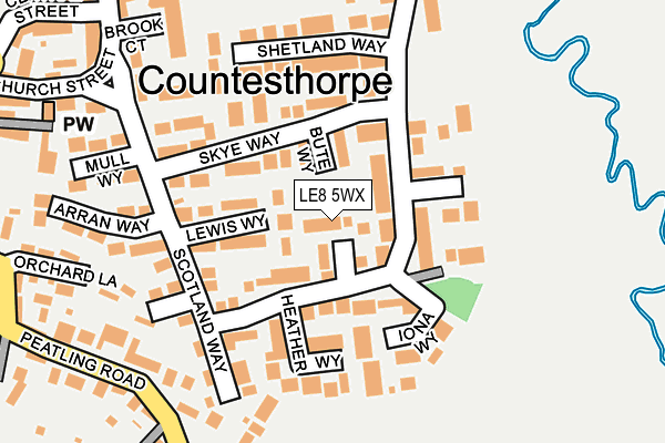 LE8 5WX map - OS OpenMap – Local (Ordnance Survey)