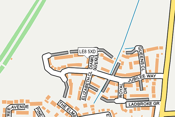 LE8 5XD map - OS OpenMap – Local (Ordnance Survey)