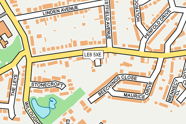 LE8 5XE map - OS OpenMap – Local (Ordnance Survey)