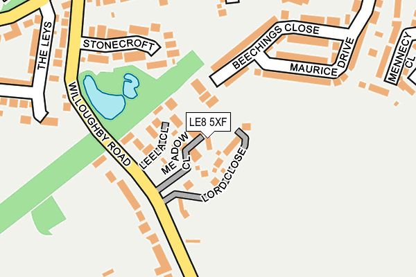 LE8 5XF map - OS OpenMap – Local (Ordnance Survey)