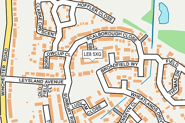 LE8 5XG map - OS OpenMap – Local (Ordnance Survey)