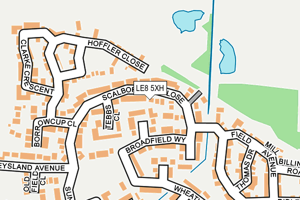 LE8 5XH map - OS OpenMap – Local (Ordnance Survey)