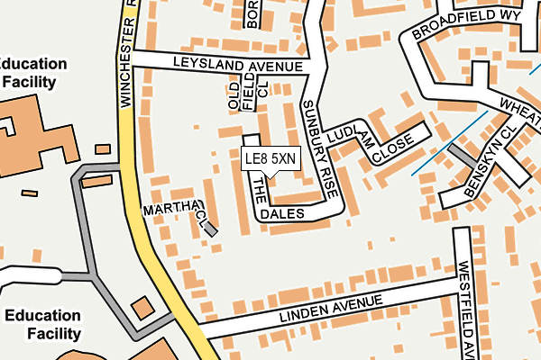 LE8 5XN map - OS OpenMap – Local (Ordnance Survey)