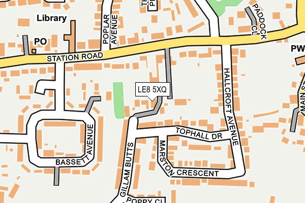 LE8 5XQ map - OS OpenMap – Local (Ordnance Survey)
