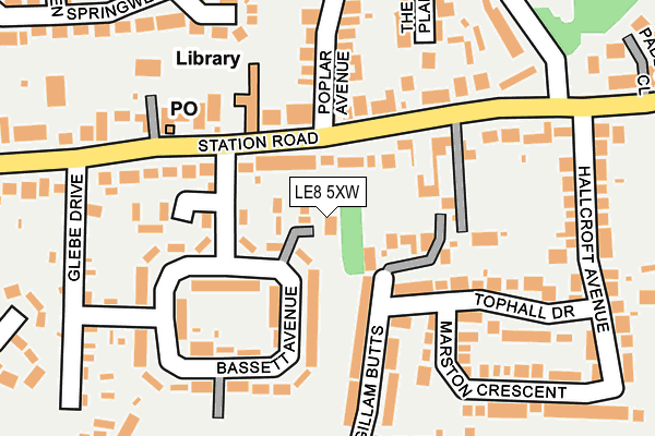 LE8 5XW map - OS OpenMap – Local (Ordnance Survey)