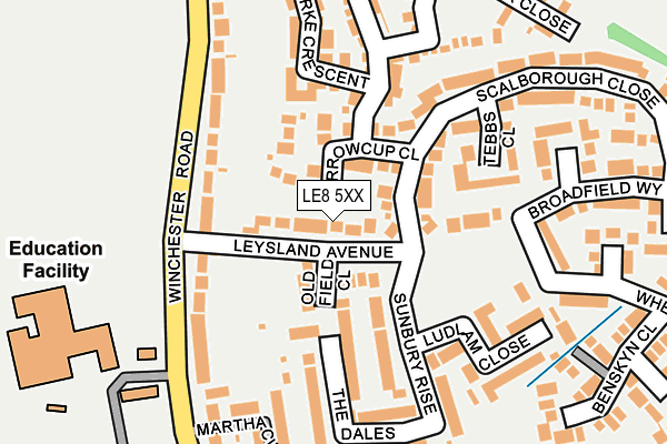 LE8 5XX map - OS OpenMap – Local (Ordnance Survey)