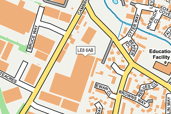 LE8 6AB map - OS OpenMap – Local (Ordnance Survey)