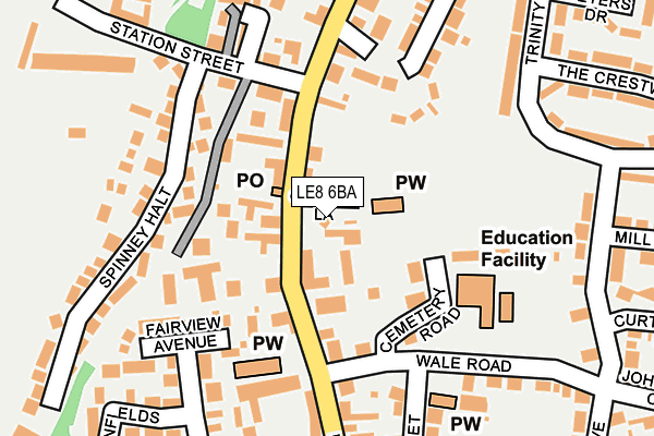 LE8 6BA map - OS OpenMap – Local (Ordnance Survey)