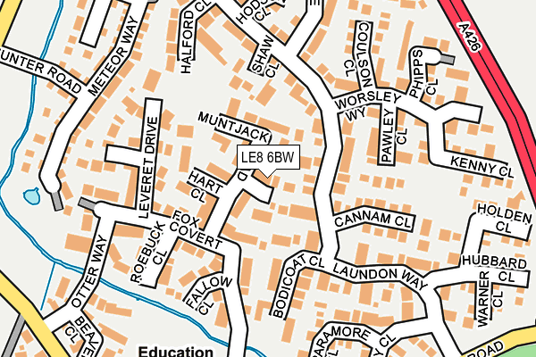 LE8 6BW map - OS OpenMap – Local (Ordnance Survey)