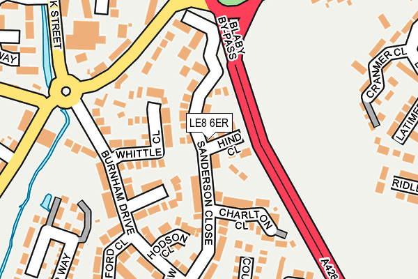 LE8 6ER map - OS OpenMap – Local (Ordnance Survey)