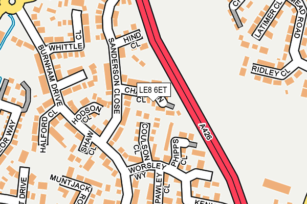 LE8 6ET map - OS OpenMap – Local (Ordnance Survey)