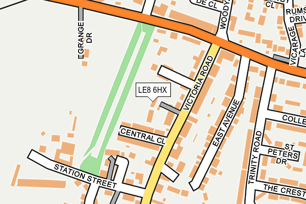 LE8 6HX map - OS OpenMap – Local (Ordnance Survey)