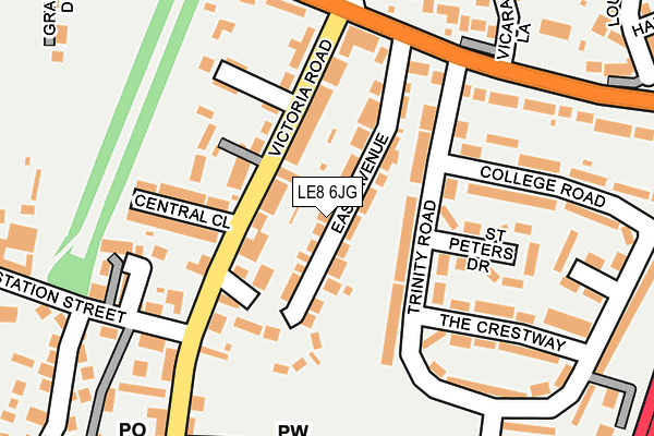 LE8 6JG map - OS OpenMap – Local (Ordnance Survey)