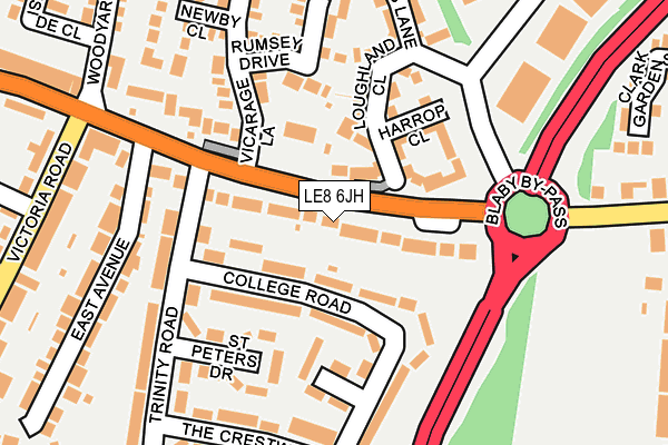 LE8 6JH map - OS OpenMap – Local (Ordnance Survey)
