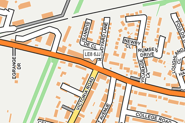 LE8 6JJ map - OS OpenMap – Local (Ordnance Survey)
