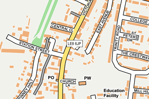 LE8 6JP map - OS OpenMap – Local (Ordnance Survey)