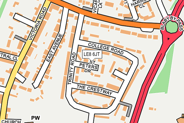LE8 6JT map - OS OpenMap – Local (Ordnance Survey)