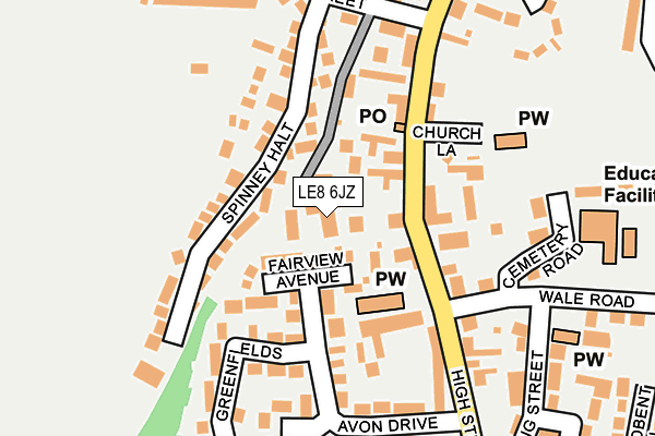 LE8 6JZ map - OS OpenMap – Local (Ordnance Survey)