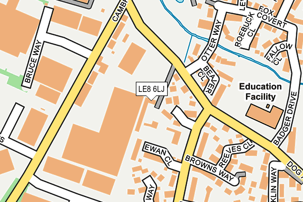 LE8 6LJ map - OS OpenMap – Local (Ordnance Survey)
