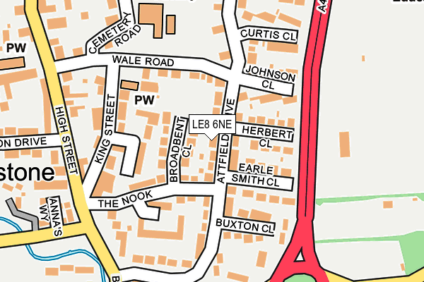 LE8 6NE map - OS OpenMap – Local (Ordnance Survey)