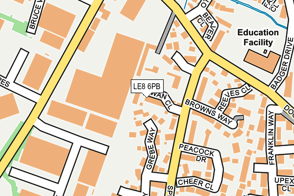 LE8 6PB map - OS OpenMap – Local (Ordnance Survey)