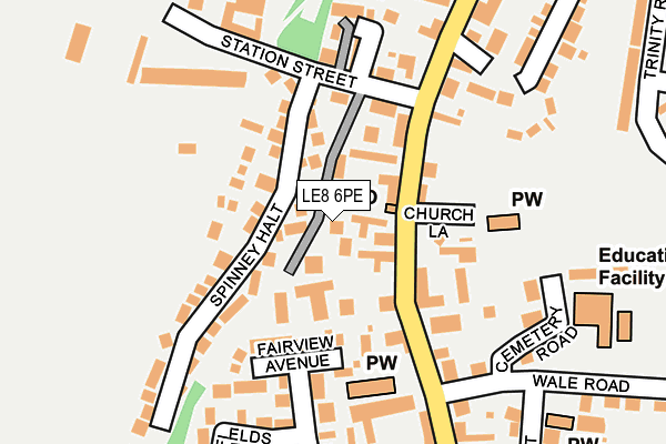 LE8 6PE map - OS OpenMap – Local (Ordnance Survey)
