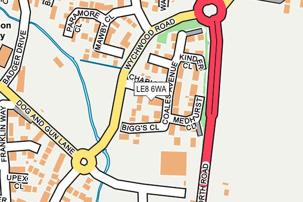LE8 6WA map - OS OpenMap – Local (Ordnance Survey)