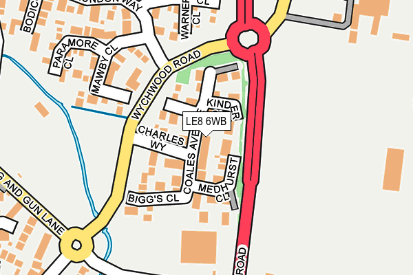 LE8 6WB map - OS OpenMap – Local (Ordnance Survey)
