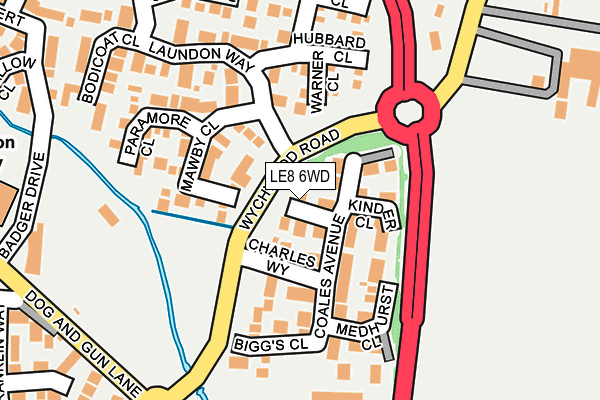 LE8 6WD map - OS OpenMap – Local (Ordnance Survey)