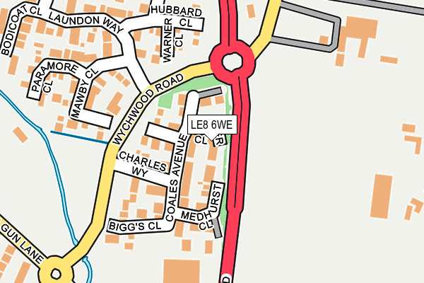 LE8 6WE map - OS OpenMap – Local (Ordnance Survey)