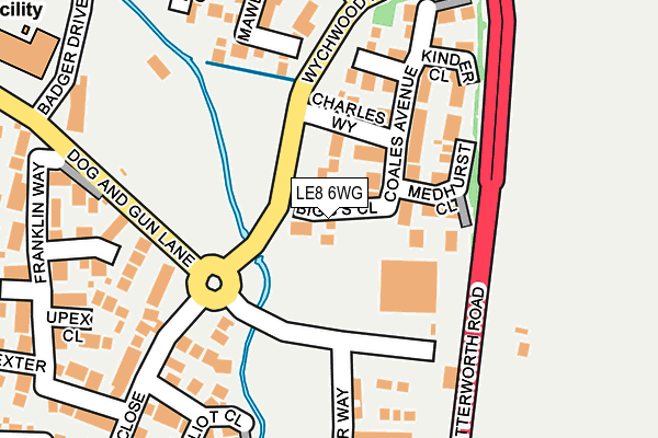 LE8 6WG map - OS OpenMap – Local (Ordnance Survey)