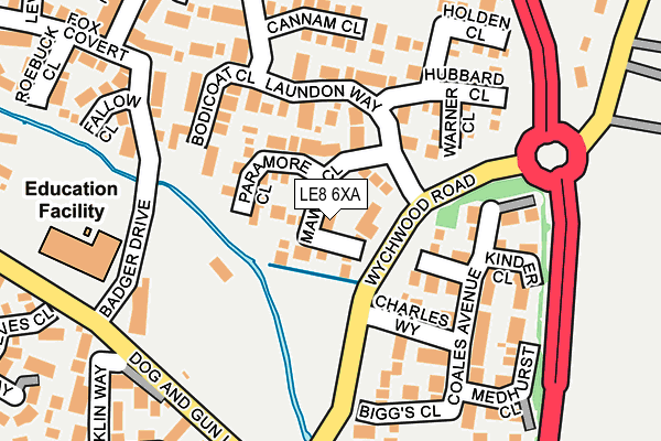 LE8 6XA map - OS OpenMap – Local (Ordnance Survey)