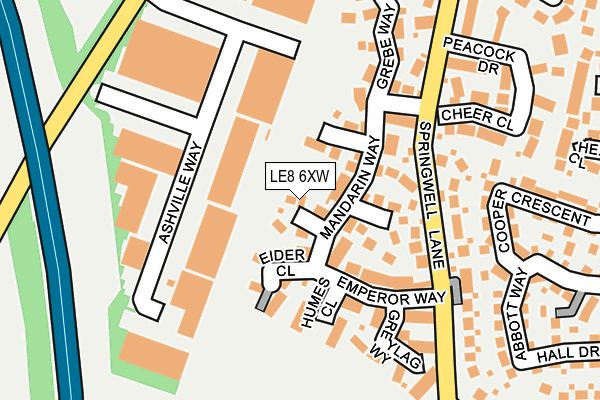LE8 6XW map - OS OpenMap – Local (Ordnance Survey)