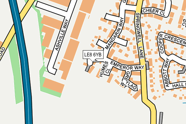 LE8 6YB map - OS OpenMap – Local (Ordnance Survey)