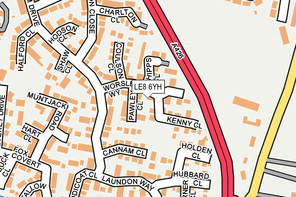 LE8 6YH map - OS OpenMap – Local (Ordnance Survey)