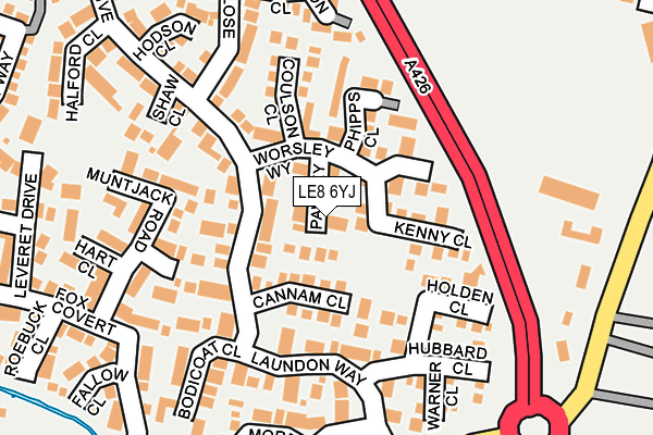 LE8 6YJ map - OS OpenMap – Local (Ordnance Survey)