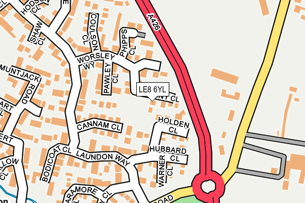 LE8 6YL map - OS OpenMap – Local (Ordnance Survey)