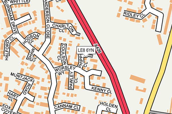 LE8 6YN map - OS OpenMap – Local (Ordnance Survey)