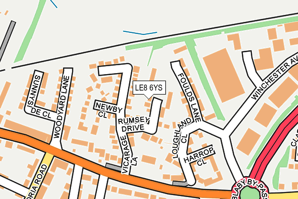LE8 6YS map - OS OpenMap – Local (Ordnance Survey)