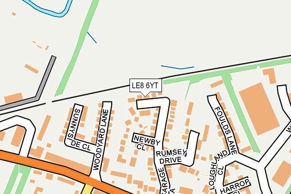 LE8 6YT map - OS OpenMap – Local (Ordnance Survey)