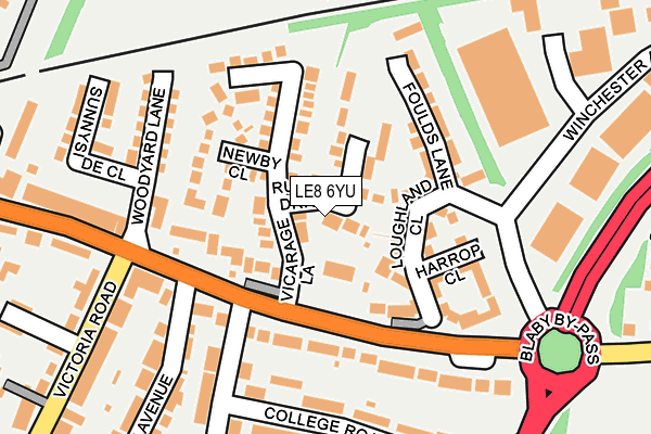 LE8 6YU map - OS OpenMap – Local (Ordnance Survey)