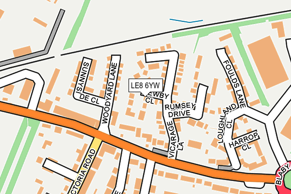 LE8 6YW map - OS OpenMap – Local (Ordnance Survey)