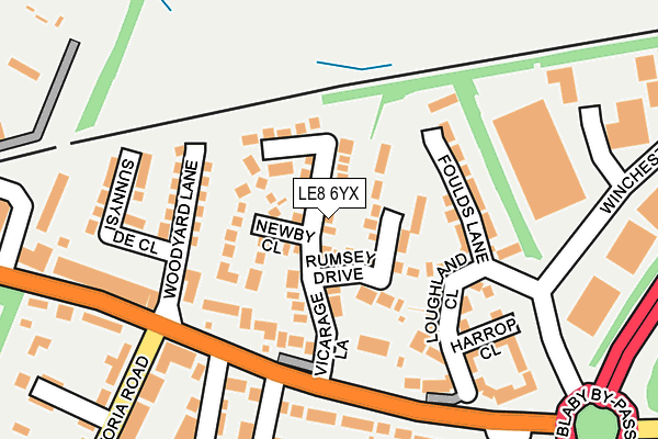 LE8 6YX map - OS OpenMap – Local (Ordnance Survey)