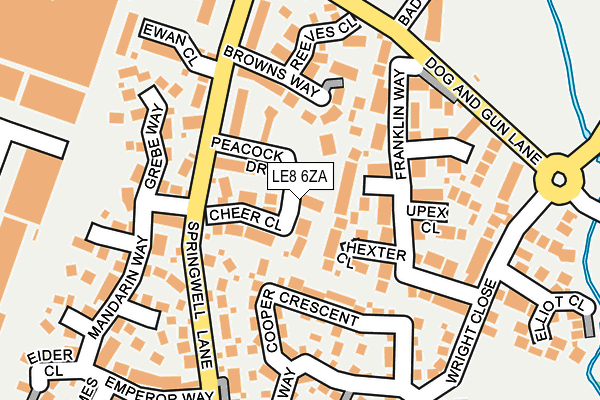 LE8 6ZA map - OS OpenMap – Local (Ordnance Survey)
